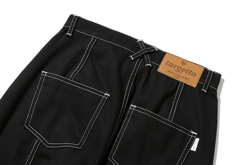 カーブ ステッチ パンツ / CURVED STITCH PANTS(BLACK) – 60