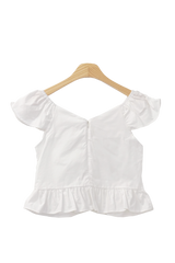 Elf Summer Shirring Cropped Off-Shoulder Short-Sleeved Blouse (4 colors)